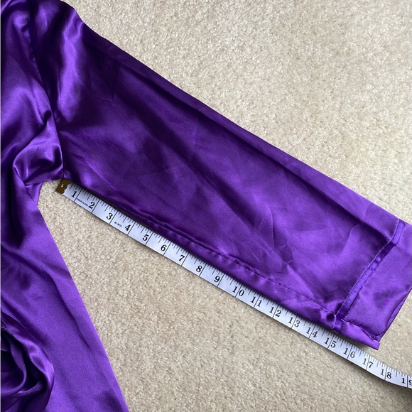 Purple robe size small medium bridal robe bridal shower bachelorette - Picture 7 of 11
